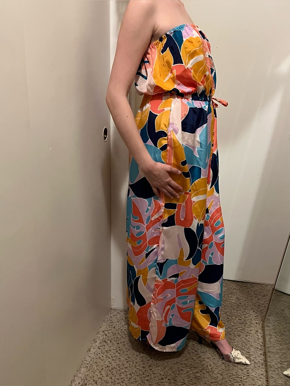 True Destinations Resort Wear Strapless Maxi Jumpsuit